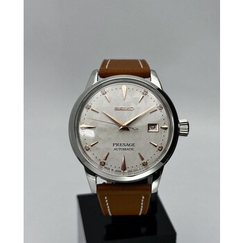 Custom Seiko Mod • White Sakura Rose Gold Diamond Presage • 40.5mm